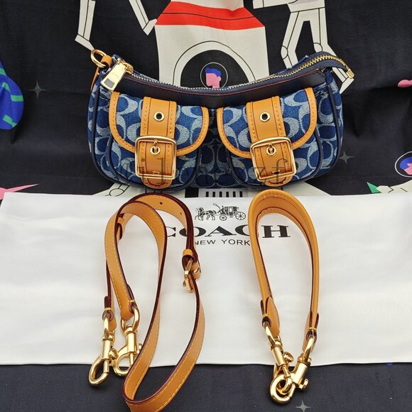 Coach Ashton In Signature Denim Shoulder Bag - Picture 1 of 13